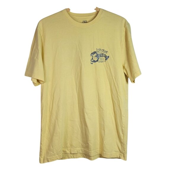 Izod Saltwater Short Sleeve TShirt Yellow Large Eddies Lobster Shack Get Cracked - Picture 1 of 7